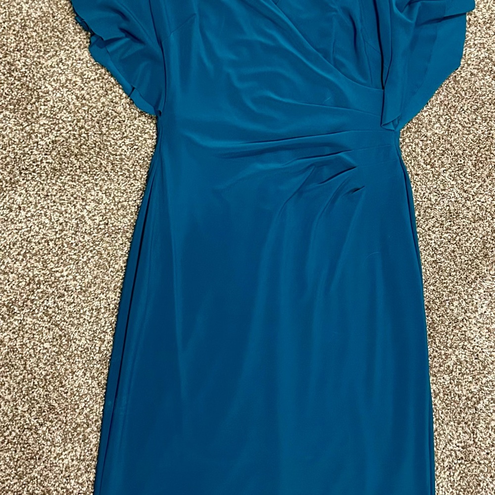Ralph Lauren One Shoulder Teal Dress